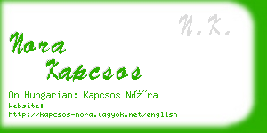 nora kapcsos business card